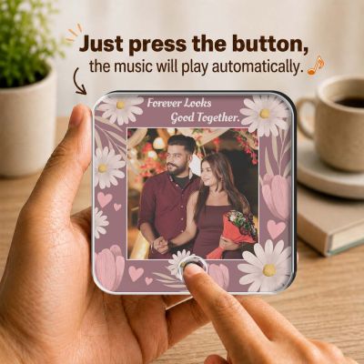 Birthday Gift for Wife Husband Girlfriend Boyfriend Personalized Musical Fridge Magnet with Custom Photo and Song Memory Couple Photo Fridge Magnet